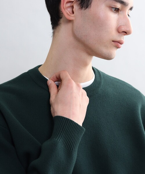 THE SHOP TK （ザ ショップ ティーケー ）の「◆スウェットライクニットプルオーバー（ニット/セーター・メンズ・ベージュ/ネイビー/グレー/レッド系1/ダークグリーン・04/03/02）」の19枚目の写真