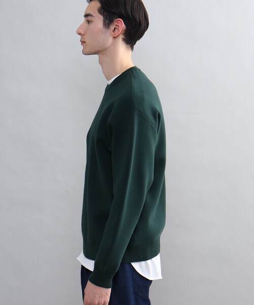 THE SHOP TK （ザ ショップ ティーケー ）の「◆スウェットライクニットプルオーバー（ニット/セーター・メンズ・ベージュ/ネイビー/グレー/レッド系1/ダークグリーン・04/03/02）」の12枚目の写真