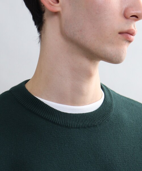 THE SHOP TK （ザ ショップ ティーケー ）の「◆スウェットライクニットプルオーバー（ニット/セーター・メンズ・ベージュ/ネイビー/グレー/レッド系1/ダークグリーン・04/03/02）」の22枚目の写真