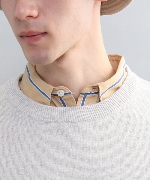 THE SHOP TK （ザ ショップ ティーケー ）の「◆スウェットライクニットプルオーバー（ニット/セーター・メンズ・ベージュ/ネイビー/グレー/レッド系1/ダークグリーン・04/03/02）」の7枚目の写真