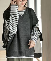 スラブニットベスト