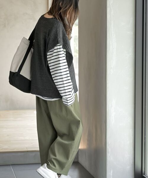 rps(アールピーエス)の「スラブニットベスト(ベスト・レディース・ライトグレー/ブルー/ベージュ系その他/グレイッシュベージュ/モカ/チャコールグレー・M/フリー)」の10枚目の写真