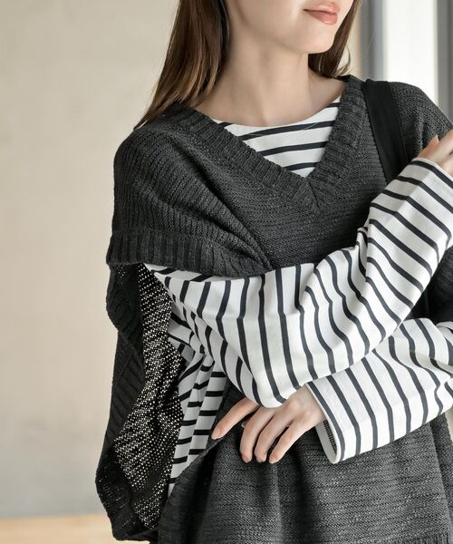 rps(アールピーエス)の「スラブニットベスト(ベスト・レディース・ライトグレー/ブルー/ベージュ系その他/グレイッシュベージュ/モカ/チャコールグレー・M/フリー)」の11枚目の写真