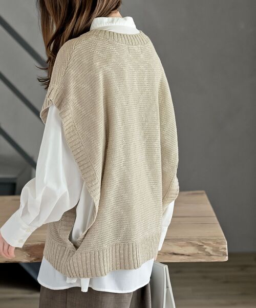 rps(アールピーエス)の「スラブニットベスト(ベスト・レディース・ライトグレー/ブルー/ベージュ系その他/グレイッシュベージュ/モカ/チャコールグレー・M/フリー)」の21枚目の写真