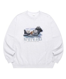 【mahagrid】SEA OTTER FAMILY SWEATSHIRT / マハグリッド シー オッター ファミリー グラフィック スウェットシャツ