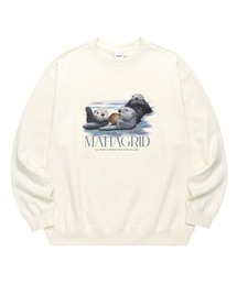 【mahagrid】SEA OTTER FAMILY SWEATSHIRT / マハグリッド シー オッター ファミリー グラフィック スウェットシャツ