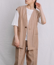 Liyoca | 【Liyoca】リネンコットンへリンボンジレ(ベスト)