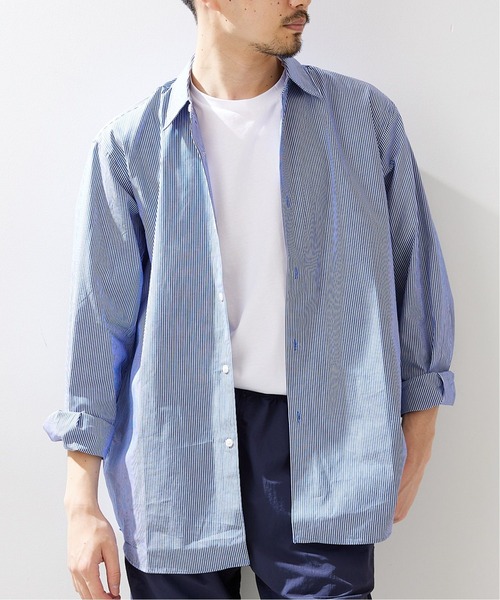 417 EDIFICE（フォーワンセブンエディフィス）の「WEB限定【シャツ+カットソーの2点セット】ストライプレギュラー / Tシャツ（Tシャツ/カットソー・メンズ・ブラック/ネイビー・SMALL/MEDIUM/LARGE/X-LARGE）」の2枚目の写真