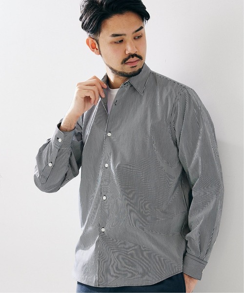417 EDIFICE（フォーワンセブンエディフィス）の「WEB限定【シャツ+カットソーの2点セット】ストライプレギュラー / Tシャツ（Tシャツ/カットソー・メンズ・ブラック/ネイビー・SMALL/MEDIUM/LARGE/X-LARGE）」の11枚目の写真