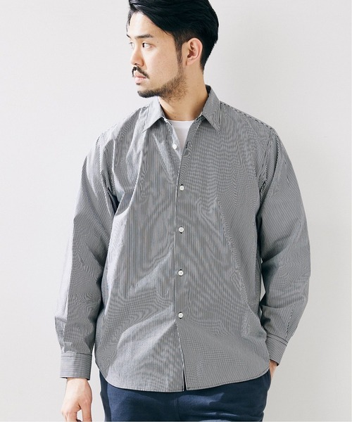 417 EDIFICE（フォーワンセブンエディフィス）の「WEB限定【シャツ+カットソーの2点セット】ストライプレギュラー / Tシャツ（Tシャツ/カットソー・メンズ・ブラック/ネイビー・SMALL/MEDIUM/LARGE/X-LARGE）」の3枚目の写真
