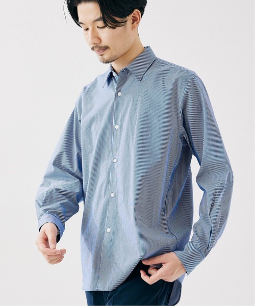 417 EDIFICE（フォーワンセブンエディフィス）の「WEB限定【シャツ+カットソーの2点セット】ストライプレギュラー / Tシャツ（Tシャツ/カットソー・メンズ・ブラック/ネイビー・SMALL/MEDIUM/LARGE/X-LARGE）」の19枚目の写真