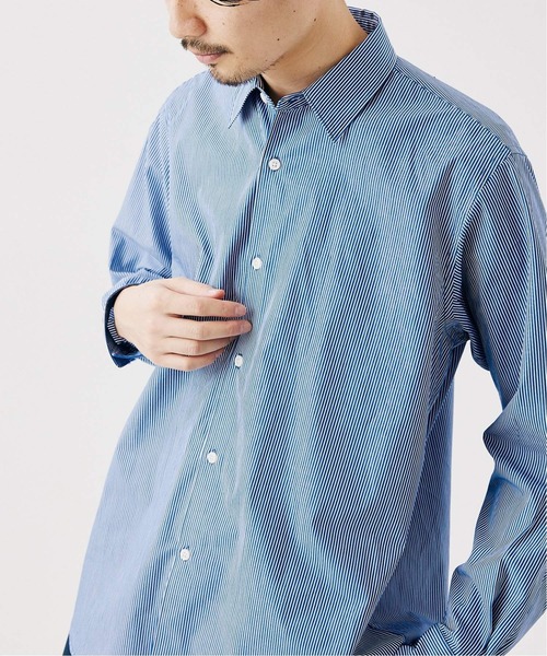 417 EDIFICE（フォーワンセブンエディフィス）の「WEB限定【シャツ+カットソーの2点セット】ストライプレギュラー / Tシャツ（Tシャツ/カットソー・メンズ・ブラック/ネイビー・SMALL/MEDIUM/LARGE/X-LARGE）」の15枚目の写真