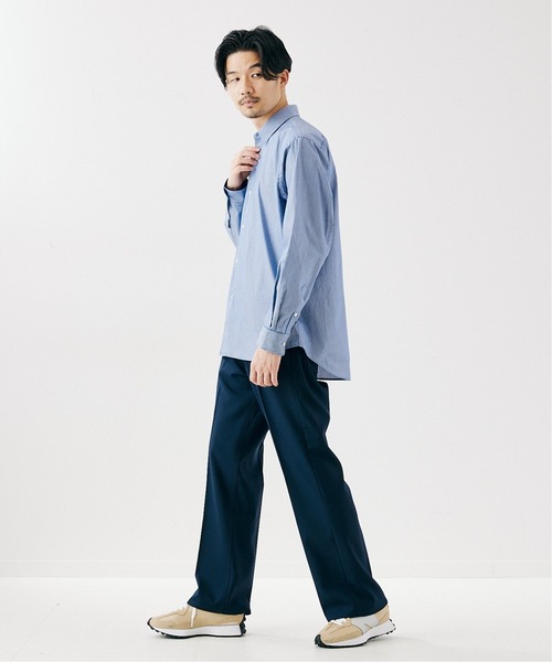 417 EDIFICE（フォーワンセブンエディフィス）の「WEB限定【シャツ+カットソーの2点セット】ストライプレギュラー / Tシャツ（Tシャツ/カットソー・メンズ・ブラック/ネイビー・SMALL/MEDIUM/LARGE/X-LARGE）」の4枚目の写真