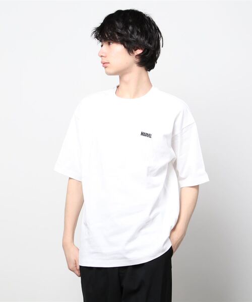 MARVEL(マーベル)の「マーベル MARVEL ヘビーウェイトBIGTシャツ(Tシャツ/カットソー・メンズ・ホワイト/ブラック・LL/M/L/S)」の1枚目の写真