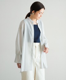 NOMBRE IMPAIR | シアーストライプ　ロングシャツ(シャツ/ブラウス)
