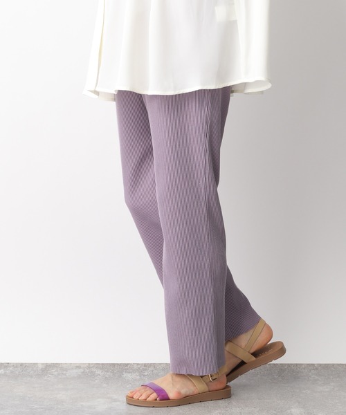 LEPSIM(レプシィム)の「【セルフカットOK】マタニティ/セルフカットリブパンツ 258080(マタニティウェア/グッズ・レディース・ブラック/ライトグリーン/アイボリー/パープル・FREE)」の4枚目の写真