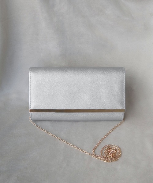 girl（ガール）の「スクエアフォルムクラッチパーティーバッグ 結婚式 パーティー お呼ばれ オケージョン（クラッチバッグ・レディース・ブラック/ベージュ/シルバー/ゴールド・FREE）」の8枚目の写真
