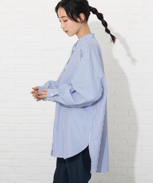 Cutie Blonde（キューティーブロンド）の「◆バンドカラーチュニックシャツワンピース（ワンピース・レディース・オフホワイト/ライトグリーン/ブルー系2・00）」の7枚目の写真