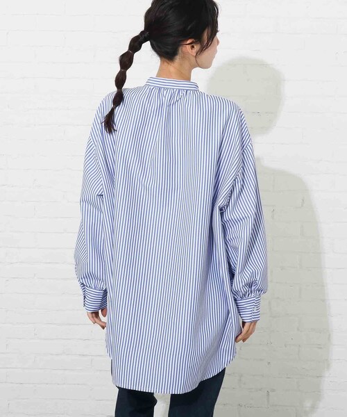 Cutie Blonde（キューティーブロンド）の「◆バンドカラーチュニックシャツワンピース（ワンピース・レディース・オフホワイト/ライトグリーン/ブルー系2・00）」の8枚目の写真