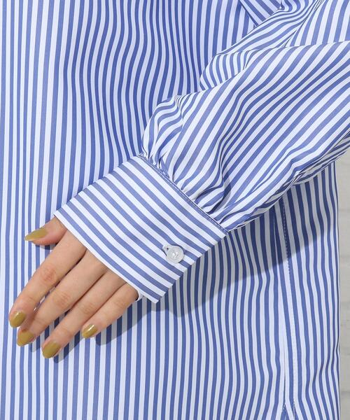 Cutie Blonde（キューティーブロンド）の「◆バンドカラーチュニックシャツワンピース（ワンピース・レディース・オフホワイト/ライトグリーン/ブルー系2・00）」の10枚目の写真