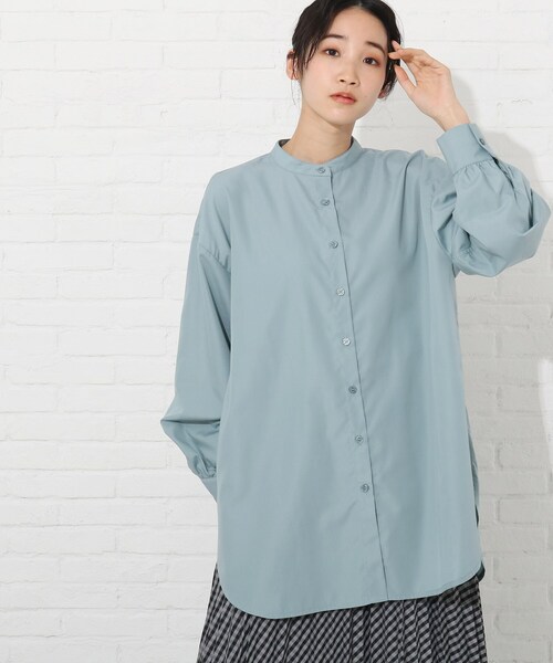 Cutie Blonde（キューティーブロンド）の「◆バンドカラーチュニックシャツワンピース（ワンピース・レディース・オフホワイト/ライトグリーン/ブルー系2・00）」の13枚目の写真