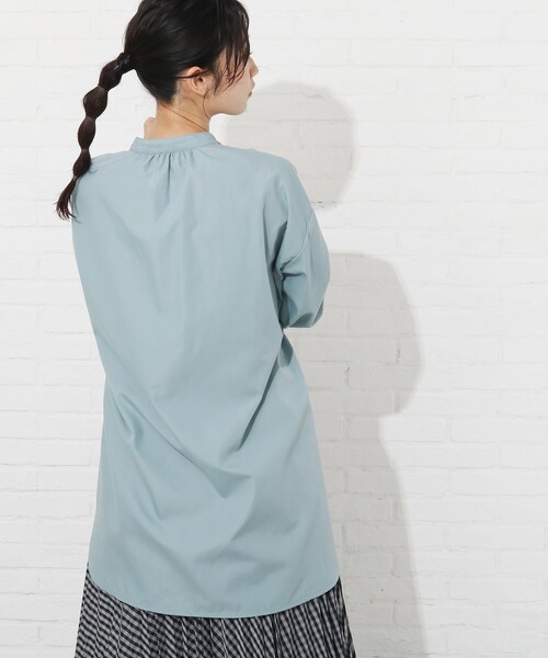 Cutie Blonde（キューティーブロンド）の「◆バンドカラーチュニックシャツワンピース（ワンピース・レディース・オフホワイト/ライトグリーン/ブルー系2・00）」の15枚目の写真