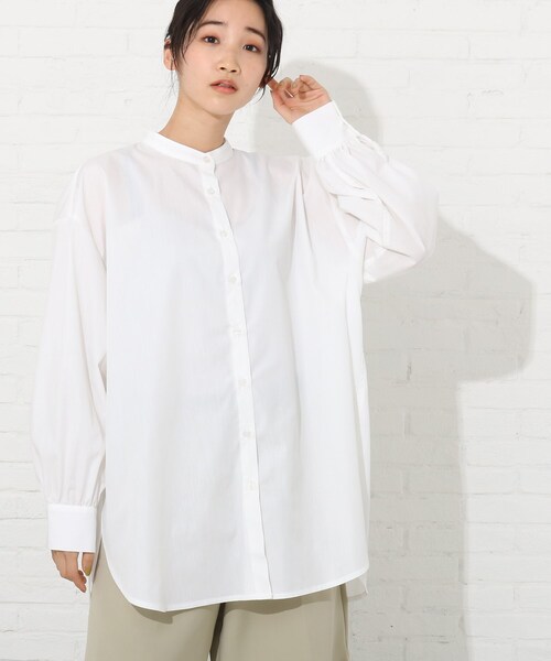 Cutie Blonde（キューティーブロンド）の「◆バンドカラーチュニックシャツワンピース（ワンピース・レディース・オフホワイト/ライトグリーン/ブルー系2・00）」の19枚目の写真