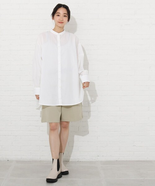 Cutie Blonde（キューティーブロンド）の「◆バンドカラーチュニックシャツワンピース（ワンピース・レディース・オフホワイト/ライトグリーン/ブルー系2・00）」の22枚目の写真