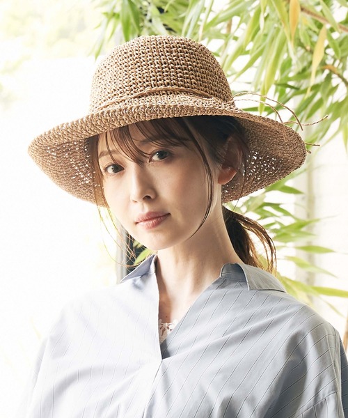 ikka（イッカ）の「手編みこま編みハット（ハット・レディース・オフホワイト/キャメル/ダークグレー・FREE）」の14枚目の写真