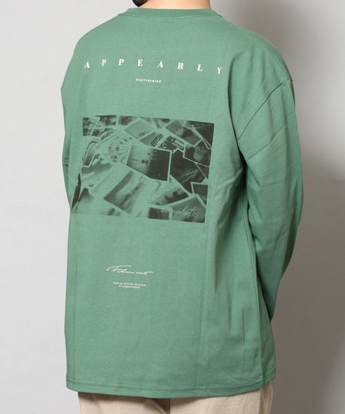CERCA（チェルカ）の「BEYES/バックフォトプリント ロングスリーブ クルーネックTシャツ（Tシャツ/カットソー・メンズ・ホワイト/ブラック/グリーン系その他・MEDIUM/LARGE）」の6枚目の写真
