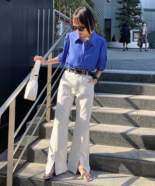 PAGEBOY（ページボーイ）の「シアーギャザーシャツ（シャツ/ブラウス・レディース・ブラック/オフホワイト/ブルー/グレイッシュベージュ・FREE）」の20枚目の写真