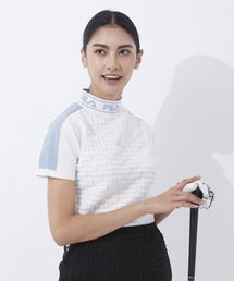 【FILA GOLF:フィラゴルフ】レディース 半袖モックネックニット ゴルフウェア