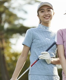 【FILA GOLF:フィラゴルフ】レディース 半袖モックネックニット　ゴルフウェア
