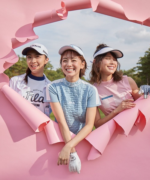 FILA GOLF:フィラゴルフ】レディース 半袖モックネックニット