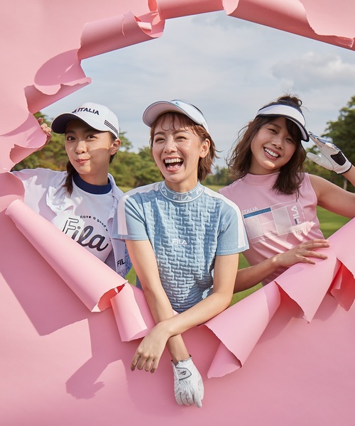 FILA GOLF:フィラゴルフ】レディース 半袖モックネックニット