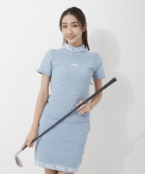 FILA GOLF:フィラゴルフ】レディース 半袖モックネックニット ゴルフ