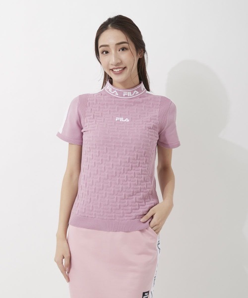 FILA GOLF:フィラゴルフ】レディース 半袖モックネックニット ゴルフ