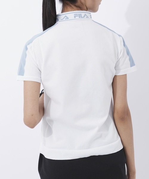 FILA GOLF(フィラゴルフ )の「【FILA GOLF:フィラゴルフ】レディース 半袖モックネックニット ゴルフウェア(ニット/セーター・レディース・ホワイト/ブラック/ブルー/ライトピンク・MEDIUM/LARGE)」の11枚目の写真