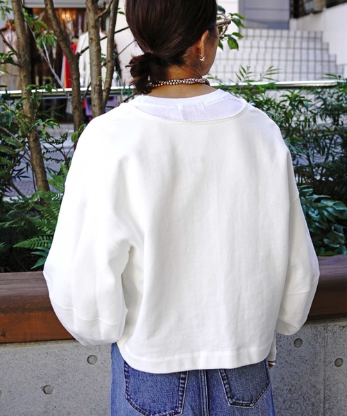 CLOCHE（クロシェ）の「CLOCHE (クロシェ)　Vネックスウェット /21085022（スウェット・レディース・ホワイト/ベージュ/グリーン/ブラック・FREE）」の7枚目の写真