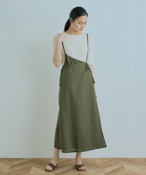 Kelen(ケレン)の「「KELEN/ ケレン」WRAP LIKE SKIRT"GYUN"(スカート・レディース・ブラック/ブラウン/カーキ/アイボリー・S/M)」の4枚目の写真