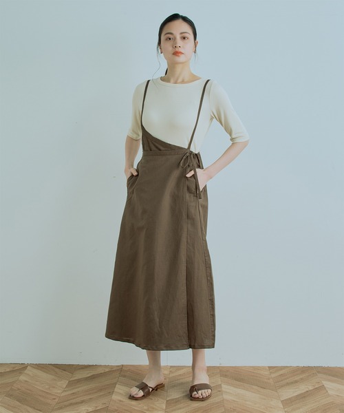 Kelen(ケレン)の「「KELEN/ ケレン」WRAP LIKE SKIRT"GYUN"(スカート・レディース・ブラック/ブラウン/カーキ/アイボリー・S/M)」の8枚目の写真