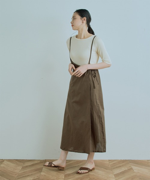 Kelen(ケレン)の「「KELEN/ ケレン」WRAP LIKE SKIRT"GYUN"(スカート・レディース・ブラック/ブラウン/カーキ/アイボリー・S/M)」の9枚目の写真