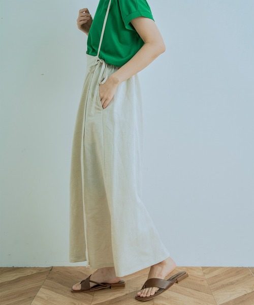 Kelen(ケレン)の「「KELEN/ ケレン」WRAP LIKE SKIRT"GYUN"(スカート・レディース・ブラック/ブラウン/カーキ/アイボリー・S/M)」の12枚目の写真