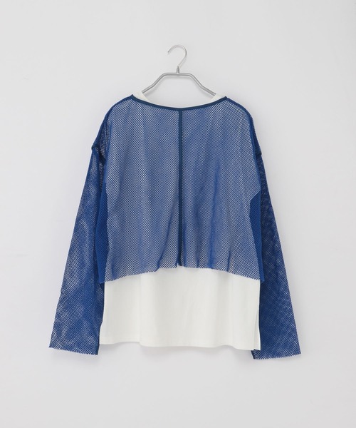 niko and...（ニコアンド）の「[MODE NORM CORE]メッシュアンサンブルプルオーバー（Tシャツ/カットソー・レディース・ホワイト/ナチュラル/ブルー・MEDIUM/LARGE）」の19枚目の写真