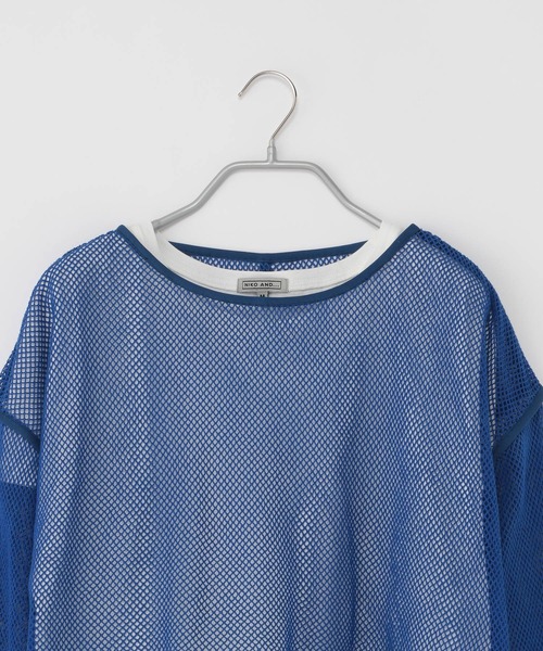 niko and...（ニコアンド）の「[MODE NORM CORE]メッシュアンサンブルプルオーバー（Tシャツ/カットソー・レディース・ホワイト/ナチュラル/ブルー・MEDIUM/LARGE）」の20枚目の写真