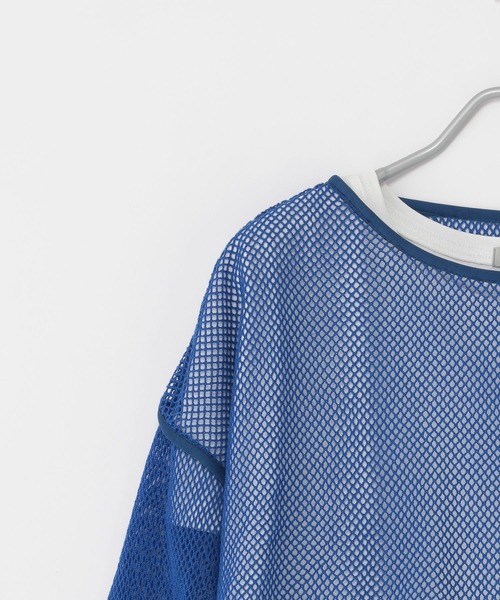 niko and...（ニコアンド）の「[MODE NORM CORE]メッシュアンサンブルプルオーバー（Tシャツ/カットソー・レディース・ホワイト/ナチュラル/ブルー・MEDIUM/LARGE）」の4枚目の写真