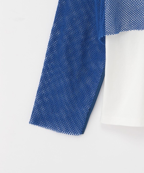 niko and...（ニコアンド）の「[MODE NORM CORE]メッシュアンサンブルプルオーバー（Tシャツ/カットソー・レディース・ホワイト/ナチュラル/ブルー・MEDIUM/LARGE）」の5枚目の写真