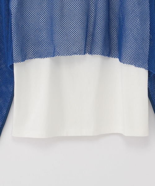 niko and...（ニコアンド）の「[MODE NORM CORE]メッシュアンサンブルプルオーバー（Tシャツ/カットソー・レディース・ホワイト/ナチュラル/ブルー・MEDIUM/LARGE）」の6枚目の写真