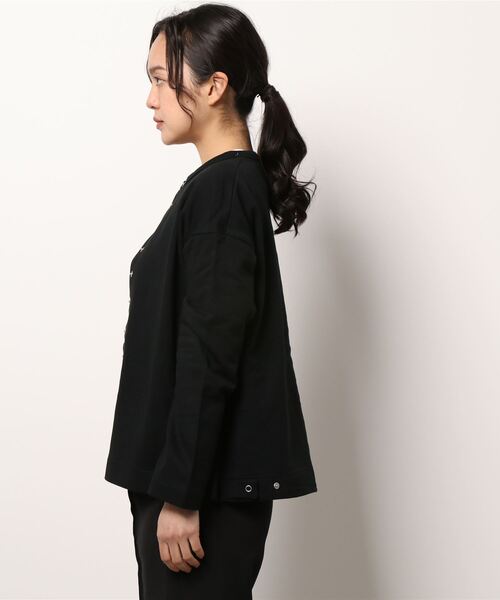 AMERICAN HOLIC（アメリカンホリック）の「ドットボタンミニ裏毛カーディガン（カーディガン/ボレロ・レディース・ブラック/ホワイト系その他・M/L）」の3枚目の写真