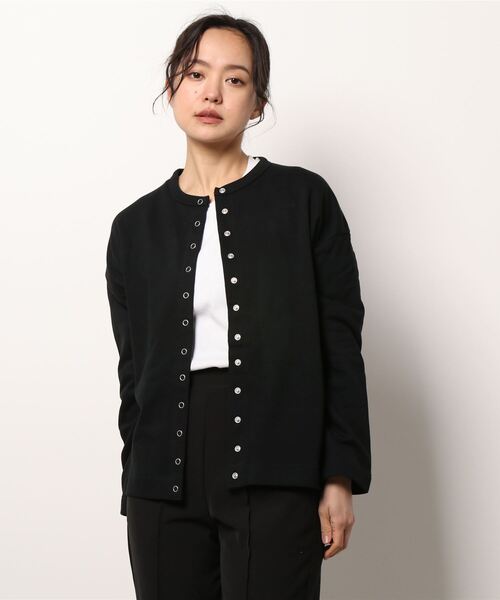 AMERICAN HOLIC（アメリカンホリック）の「ドットボタンミニ裏毛カーディガン（カーディガン/ボレロ・レディース・ブラック/ホワイト系その他・M/L）」の5枚目の写真